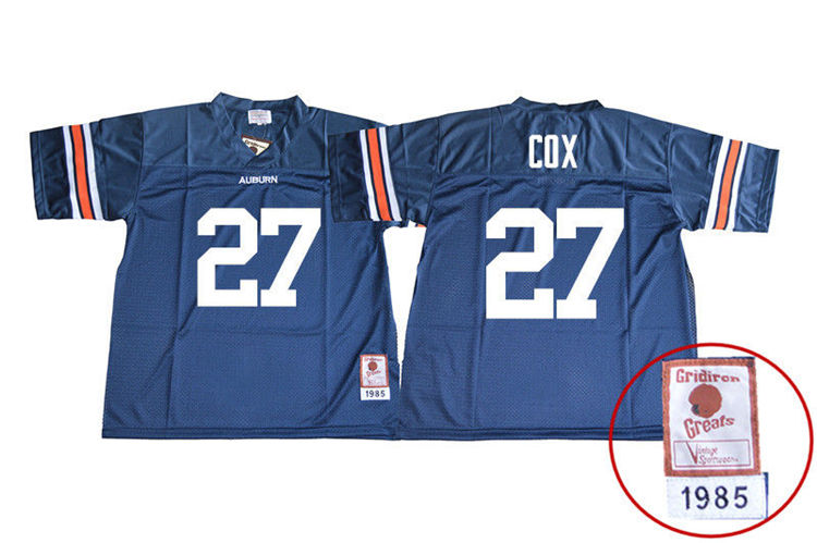 Youth Auburn Tigers #27 Chandler Cox 1985 Throwback Navy College Stitched Football Jersey